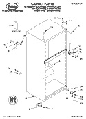 CABINET, LITERATURE Diagram and Parts List for RT16ZKYKQ00  Roper Refrigerator