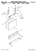 DOOR AND PANEL PARTS Diagram and Parts List for GU1200XTLB0  Whirlpool Dishwasher