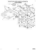 COOKTOP AND MANIFOLD Diagram and Parts List for SGC355XX3  Roper Range