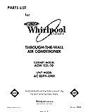 SECTION Diagram and Parts List for ACE094XM0  Whirlpool Air Conditioner