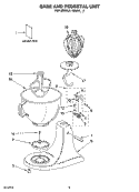 BASE AND PEDESTAL UNIT, OPTIONAL PARTS Diagram and Parts List for KSM90ER4  KitchenAid Mixer
