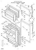 DOOR Diagram and Parts List for RT14HDXDW05  Roper Refrigerator