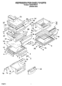 REFRIGERATOR SHELF PARTS Diagram and Parts List for KSRB22FRBX00  KitchenAid Refrigerator