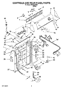 CONTROLS AND REAR PANEL PARTS Diagram and Parts List for NTW5245TQ0  Whirlpool Washer
