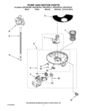 PUMP AND MOTOR PARTS Diagram and Parts List for WDF310PCAW1  Whirlpool Dishwasher