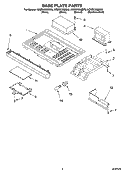 BASE PLATE PARTS Diagram and Parts List for KOMS155MSS0  KitchenAid Microwave