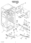 LINER PARTS Diagram and Parts List for ET8AHKXRQ01  Whirlpool Refrigerator