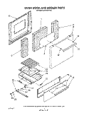 OVEN DOOR AND BROILER Diagram and Parts List for SF010EERW1  Whirlpool Range