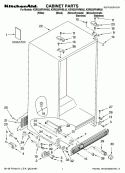 CABINET PARTS Diagram and Parts List for KSRS25RVBL02  KitchenAid Refrigerator