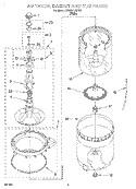 AGITATOR, BASKET AND TUB Diagram and Parts List for 3MAS4132FW1  Whirlpool Washer