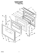 DOOR PARTS Diagram and Parts List for IES355RQ1  Inglis Range