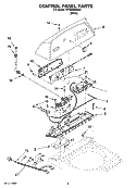 CONTROL PANEL PARTS Diagram and Parts List for WTW6200SW1  Whirlpool Washer