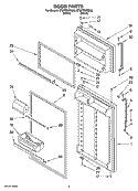 DOOR PARTS Diagram and Parts List for ET8FTEXRB02  Whirlpool Refrigerator