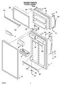 DOOR PARTS Diagram and Parts List for IMT188302  Inglis Refrigerator