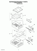 REFRIGERATOR SHELF PARTS Diagram and Parts List for KSSS36FTX02  KitchenAid Refrigerator