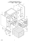 OVEN CHASSIS Diagram and Parts List for KERC601HWH4  KitchenAid Range