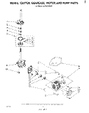 BRAKE, CLUTCH, GEARCASE, MOTOR AND PUMP Diagram and Parts List for LA7450XMW1  Whirlpool Washer