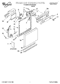 FRAME & CONSOLE, LITERATURE Diagram and Parts List for DU840DWGX2  Whirlpool Dishwasher