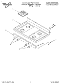 COOKTOP Diagram and Parts List for SF3020EGW1  Whirlpool Range
