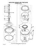 AGITATOR, BASKET AND TUB Diagram and Parts List for LA5705XTW2  Whirlpool Washer