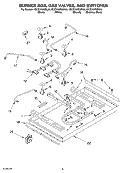 BURNER BOX, GAS VALVES, AND SWITCHES Diagram and Parts List for KGCS166GSS04  KitchenAid Cooktop