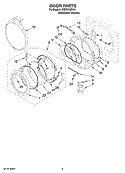 DOOR PARTS, OPTIONAL PARTS (NOT INCLUDED) Diagram and Parts List for WGD9600SU0  Whirlpool Dryer