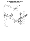 UPPER WASH AND RINSE PARTS Diagram and Parts List for KUDC03ITBS1  KitchenAid Dishwasher