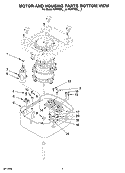 MOTOR AND HOUSING PARTS BOTTOM VIEW Diagram and Parts List for 4KPFP850PM0  KitchenAid Food Processor