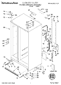 CABINET, LITERATURE Diagram and Parts List for KSBS20QEWH2  KitchenAid Refrigerator