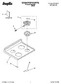 COOKTOP PARTS Diagram and Parts List for IKE33300  Inglis Range