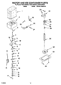 MOTOR AND ICE CONTAINER PARTS Diagram and Parts List for KSSS42QMX01  KitchenAid Refrigerator