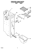 FREEZER LINER PARTS Diagram and Parts List for CS25AFXKT04  Crosley Refrigerator