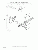 UPPER WASH AND RINSE PARTS Diagram and Parts List for DU1055XTVB2  Whirlpool Dishwasher