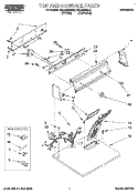 TOP AND CONSOLE, LIT/OPTIONAL Diagram and Parts List for RGL4622BW0  Roper Dryer