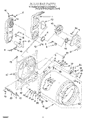 BULKHEAD Diagram and Parts List for GGQ8858HZ1  Whirlpool Dryer