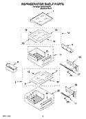 REFRIGERATOR SHELF PARTS Diagram and Parts List for KSSP48QMS03  KitchenAid Refrigerator