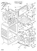 LINER Diagram and Parts List for 3XKVN490F03  Whirlpool Refrigerator