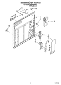 INNER DOOR PARTS Diagram and Parts List for 7DP840SWKX0  Whirlpool Dishwasher