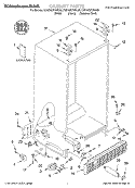CABINET, LITERATURE Diagram and Parts List for KSRB22FHBL00  KitchenAid Refrigerator