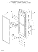 REFRIGERATOR DOOR Diagram and Parts List for GS5SHGXKQ00  Whirlpool Refrigerator