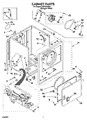 CABINET PARTS Diagram and Parts List for LGR4600PQ1  Whirlpool Dryer