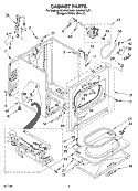 CABINET Diagram and Parts List for GGW9878JQ1  Whirlpool Dryer