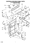 CONTROLS AND REAR PANEL PARTS Diagram and Parts List for LBR5432PT1  Whirlpool Washer