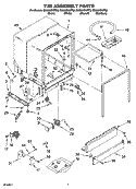 TUB ASSEMBLY PARTS Diagram and Parts List for DU850SWPS3  Whirlpool Dishwasher