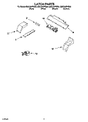 LATCH PARTS Diagram and Parts List for GMC305PRB00  Whirlpool Microwave Oven Combo