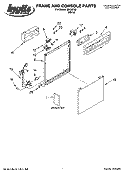 FRAME AND CONSOLE PARTS Diagram and Parts List for IMU38760  Inglis Dishwasher