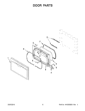 DOOR PARTS Diagram and Parts List for WED5700AC1  Whirlpool Dryer