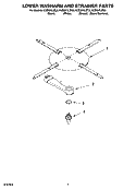 LOWER WASHARM AND STRAINER PARTS Diagram and Parts List for KUDI01ILWH3  KitchenAid Dishwasher