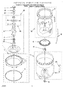 AGITATOR, BASKET AND TUB Diagram and Parts List for RAX6144EQ0  Roper Washer