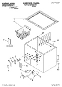 CABINET PARTS Diagram and Parts List for SCF0710KQ04  Whirlpool Freezer